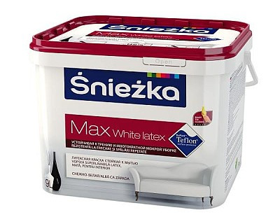 Краска интерьерная Sniezka  MAX WHITE LATEX (Польша)  3 л