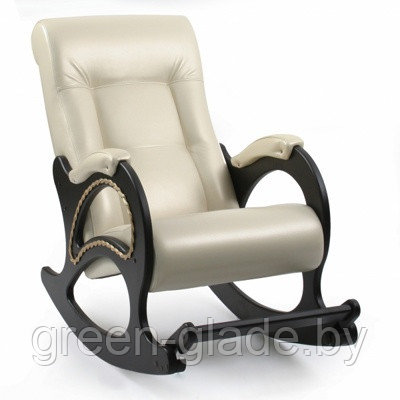 Кресло-качалка с подножкой модель 77 каркас Венге экокожа Орегон перламутр-106 - фото 4 - id-p5402986