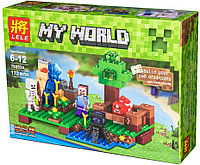 Конструктор Майнкрафт Minecraft Ферма 79252 A, 172 дет., 4 минифигурки, аналог Лего