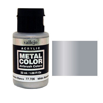 Краска Metal Color  Белый Алюминий (White Aluminium), 32мл. V-77706 (Испания)