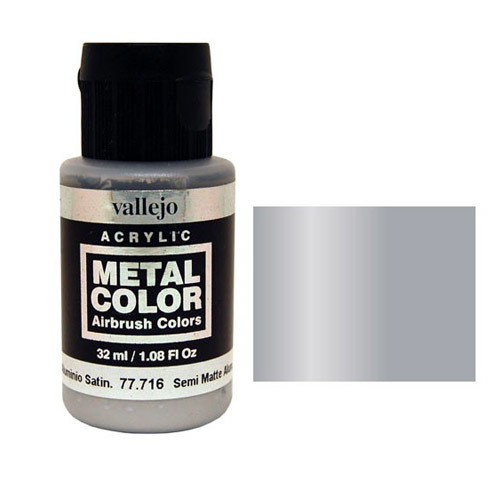 Краска Metal Color  Полу-матовый Алюминий (Semi Matte Aluminium), 32мл. V-77716 (Испания)