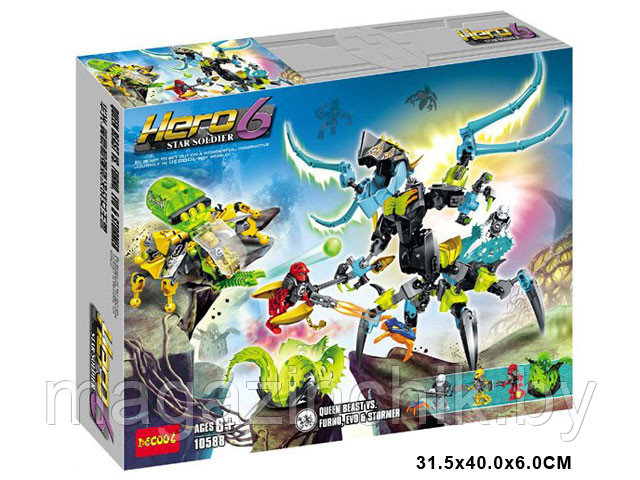 Конструктор Decool Hero Factory 6 10588 Королева Монстров против Фурно, Эво и Стормера аналог Лего LEGO 44029