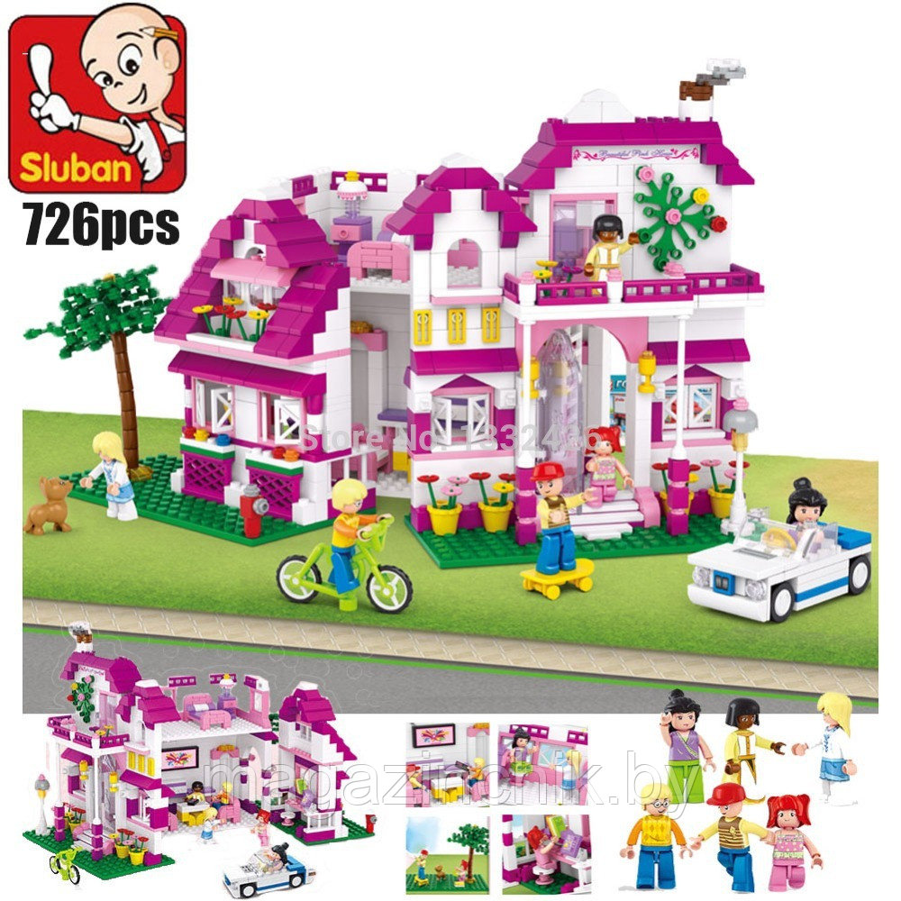 Конструктор M38-B0536 Sluban (Слубан) Большой загородный дом 726 деталей аналог Лего (LEGO) - фото 4 - id-p47411389