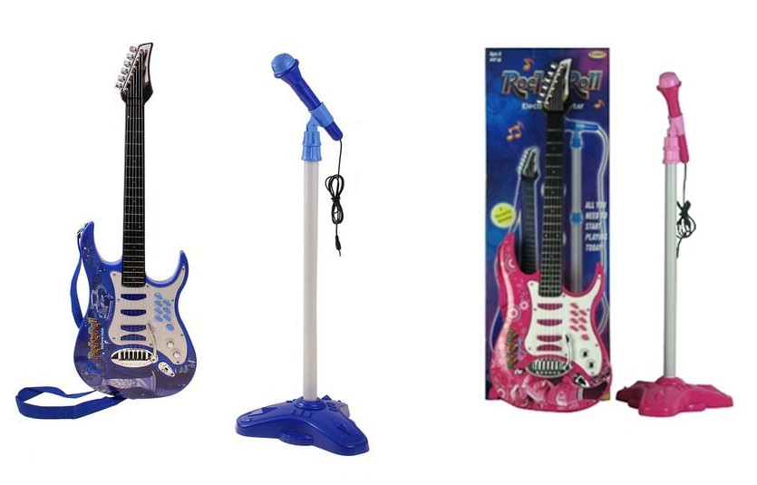 Детская гитара Rock-n-Rol с микрофоном и МР3 свет.муз.(два цвета)