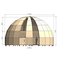 Каркас купольного дома Z12, 180м2, фото 1