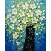 Картина по номерам Белые цветы 40х50 см