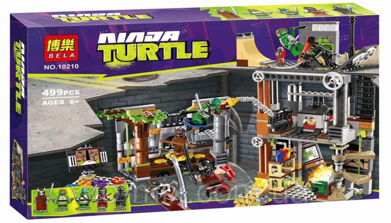 Конструктор Bela 10210 Черепашки Ниндзя (Ninja Turtles) Атака на базу Черепашек 488 дет - фото 1 - id-p47785788