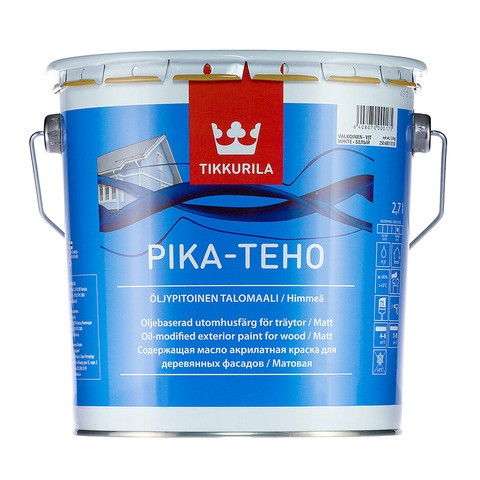 Краска для деревянных фасадов Tikkurila Pika-Teho (База С) 2,7 л - фото 1 - id-p47792720