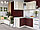 Кухня угловая Артем-Мебель Жасмин 1,4х1,2, бордо/ваниль, фото 2
