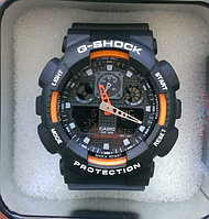 Спортивные часы G-Shock от Casio (копия)  Черные с оранжевыми вставками., фото 1