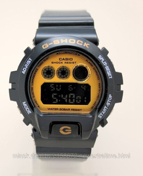 Спортивные часы G-Shock от Casio (копия) Черные с золотистым., фото 1