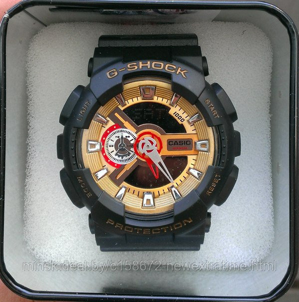 Спортивные часы G-Shock от Casio (копия)  Черные с золотистым., фото 1