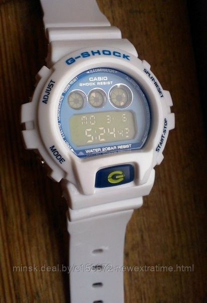 Спортивные часы G-Shock от Casio (копия) Белые с синим.