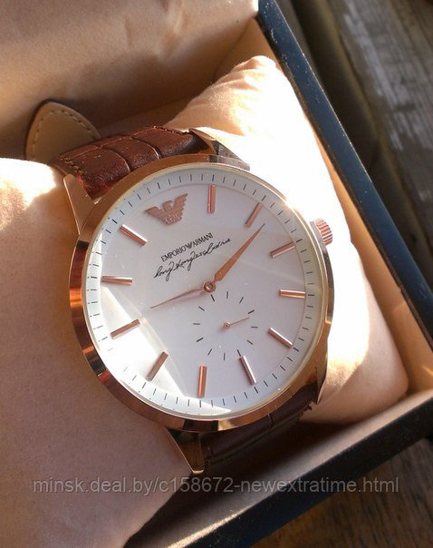  Наручные часы Emporio Armani (копии) Классические.Белые в золоте.