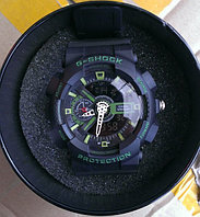 Спортивные часы G-Shock от Casio (копия)  Черные с зелеными вставками., фото 1