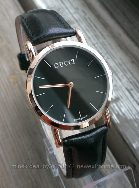 Женские часы Gucci (копии).Черные.