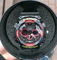 Спортивные часы G-Shock от Casio (копия) Черные с бордовыми вставками. , фото 1