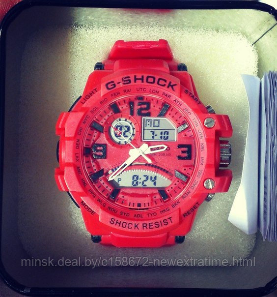 Спортивные часы G-Shock от Casio (копия) Красные. , фото 1