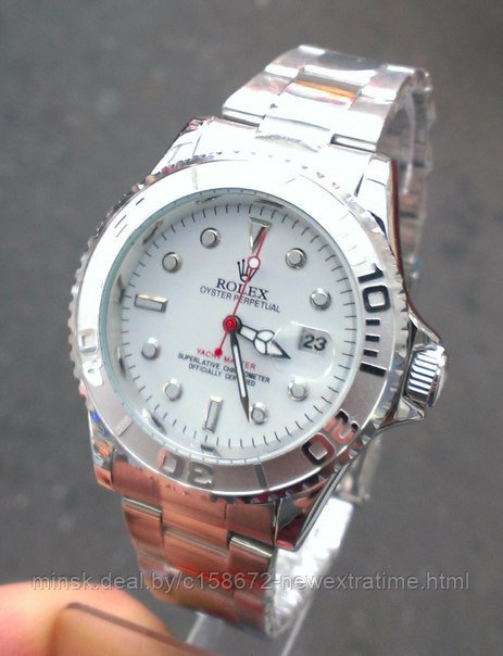 Наручные часы Rolex (копия) Белые в серебре с безелем., фото 1