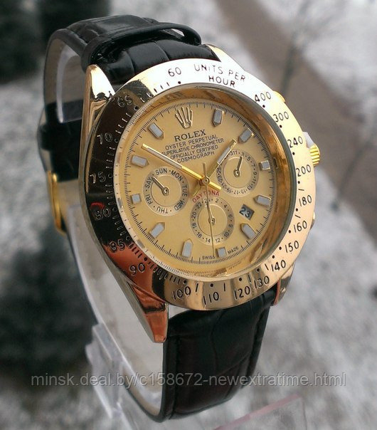 Наручные часы Rolex (копия) Золотистые Дайтона на ремне.