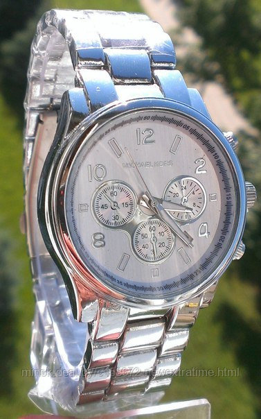 Наручные часы Michael Kors (копия) Серебро с датой.