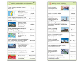 Комплект карточек (10) "Обучающий калейдоскоп. Города и страны"