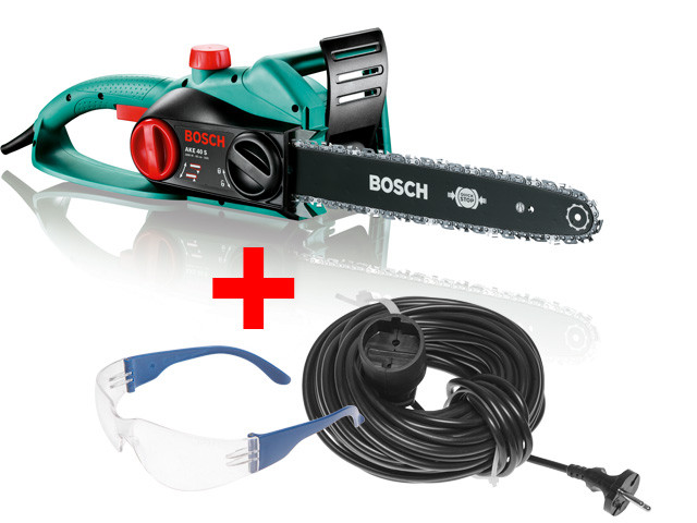 Пила цепная электрическая BOSCH AKE 40 S + АКЦИЯ (Удлинитель У-12003 (У) 30м, Очки RZ-15 START) (Удлинитель У-