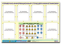 Стенд информационный ЭДУСТЕНД "Правила техники безопасности в кабинете физики" (80х110, 6 карманов)
