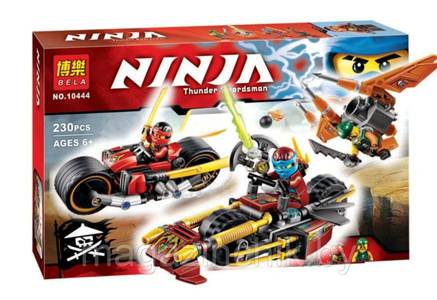 Конструктор Ниндзяго NINJAGo Погоня на мотоциклах 10444, 230 дет, аналог Лего Ниндзяго (LEGO) 70600 - фото 1 - id-p47948653