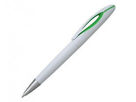 Пластиковая шариковая ручка для нанесения логотипа  бело-зеленая