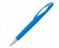 Пластиковая шариковая ручка для нанесения логотипа  голубая