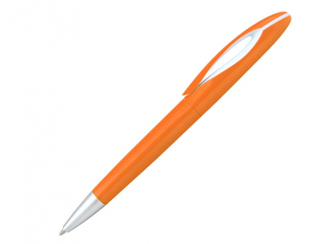 Пластиковая шариковая ручка для нанесения логотипа  оранжевая