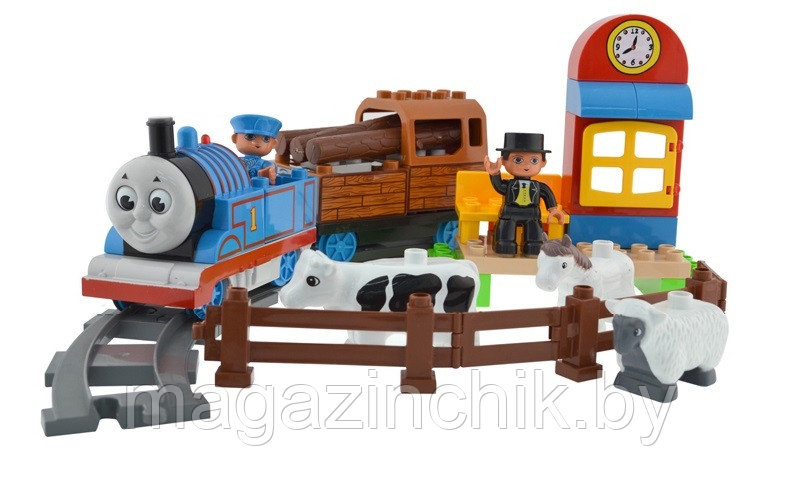Паровозик Томас и друзья 8288 A железная дорога конструктор 50 дет, аналог Лего дупло, со светом и музыкой - фото 1 - id-p48047438
