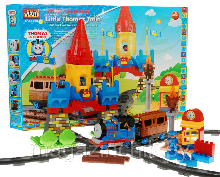 Паровозик Томас и друзья 8288 C железная дорога конструктор 79 дет, аналог Лего дупло, со светом и музыкой - фото 1 - id-p48047441
