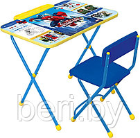 Набор детской мебели складной Д2Ч НИКА "Человек паук 2"  (пенал, стол + мягкий стул с подножкой)