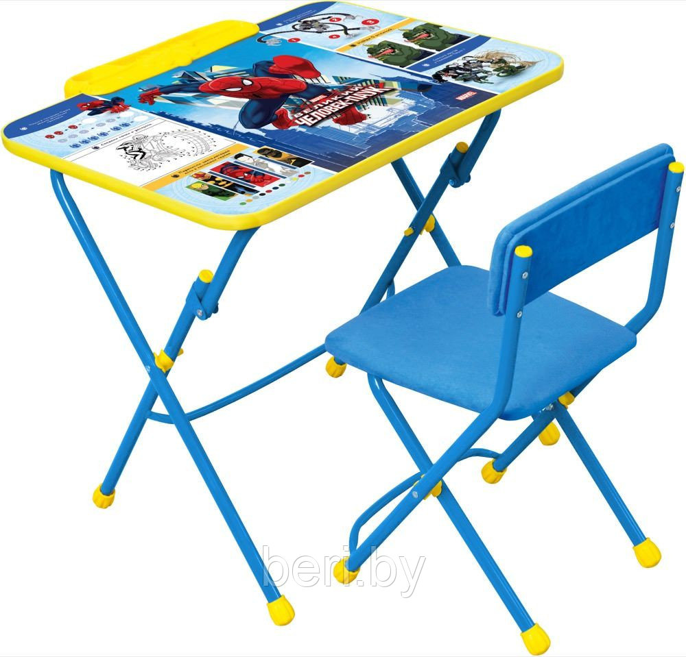 Набор детской мебели складной Д3Ч НИКА "Человек паук 3"  (пенал, стол + мягкий стул с подножкой)