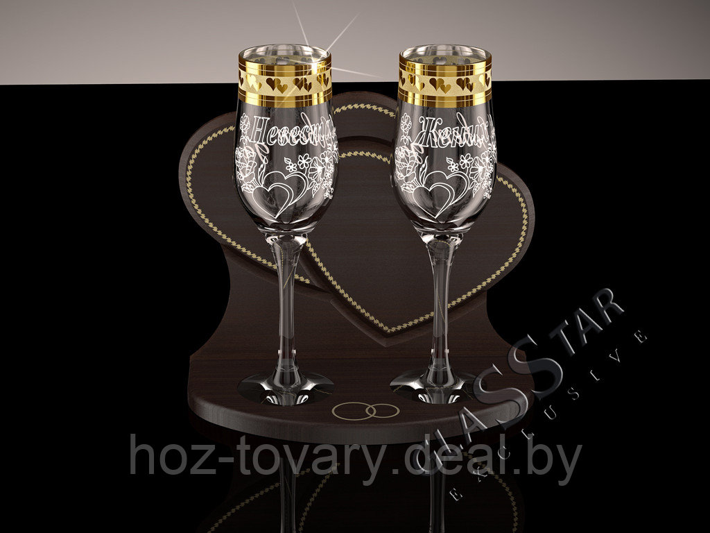 Набор свадебных бокалов для шампанского на барной стойке 2 К ГН 2 шт. по 160 мл.