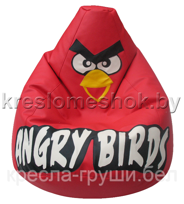 Кресло мешок Груша Angry Birds (красный) экокожа
