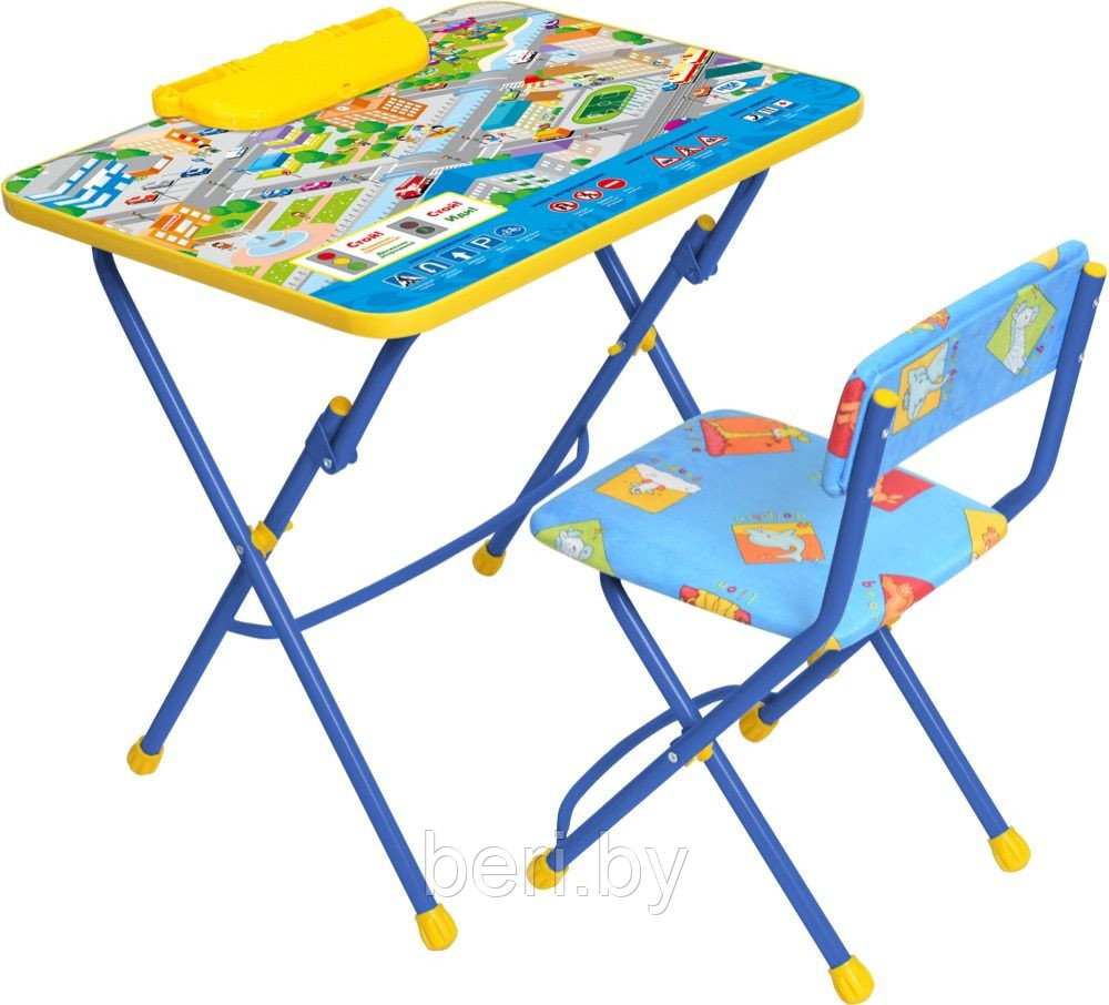 Набор детской мебели складной НИКА Правила дорожного движения (пенал, стол с поднож + мягкий стул с подножкой)