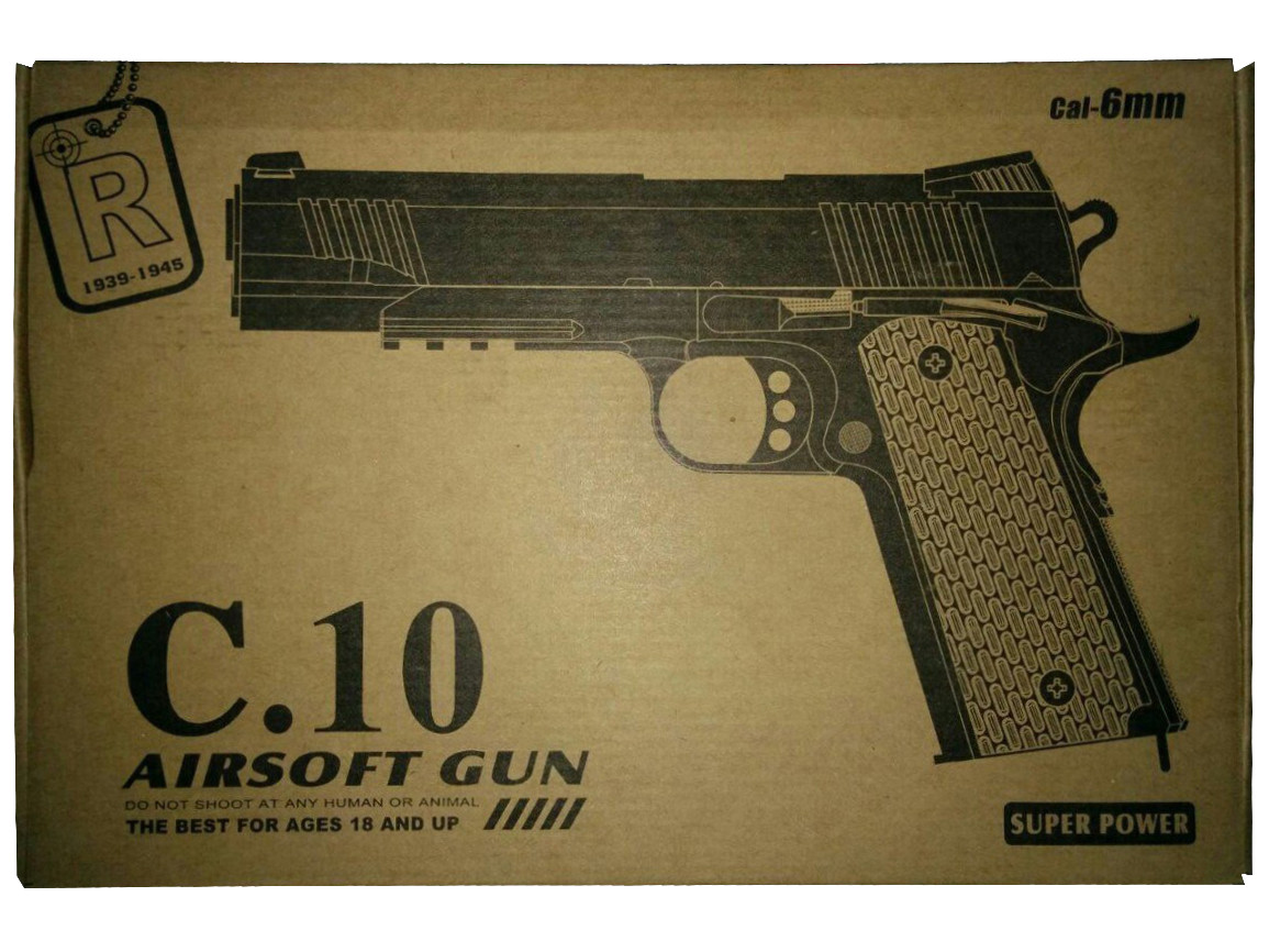Игрушка пневматический металлический пистолет Airsoft Gun C.10 - фото 1 - id-p48635323