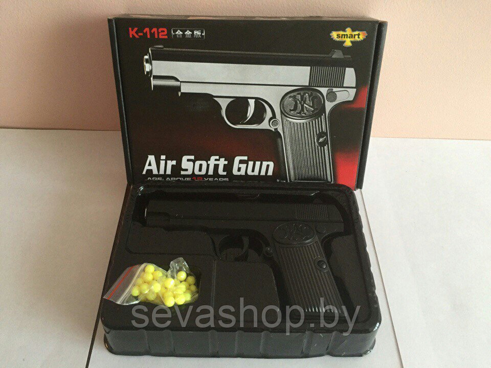 Игрушка пневматический металлический пистолет Air Soft Gun К-112 - фото 1 - id-p48635364