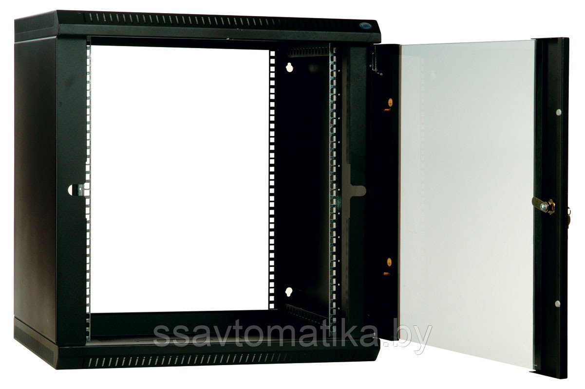 Шкаф настенный разборный 6U (600х350) дверь стекло, черный - фото 2 - id-p48732197