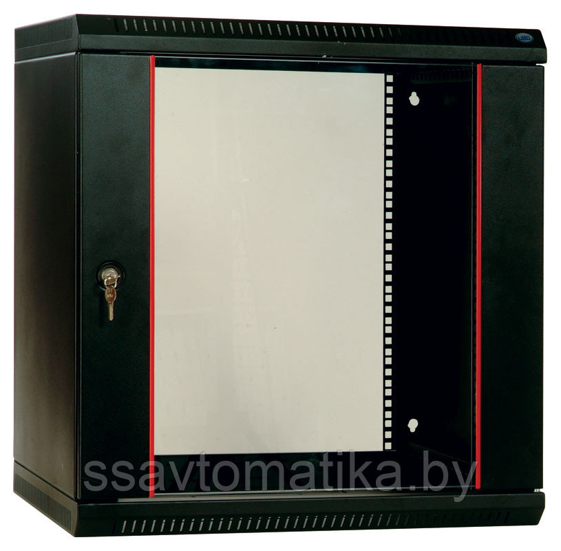 Шкаф настенный разборный 6U (600х350) дверь стекло, черный - фото 3 - id-p48732197