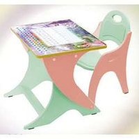 Набор детской мебели Интехпроект (регулируемая парта + стульчик) День - ночь салатово - персиковый