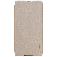 Полиуретановый чехол книга Nillkin Sparkle Leather Case Gold для Microsoft Lumia 650