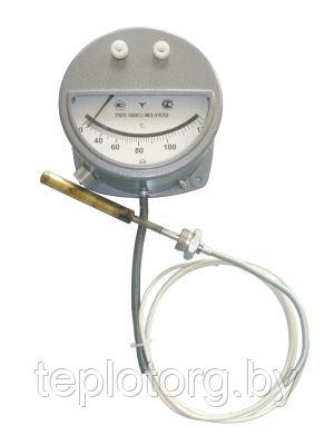 Термометр манометрический ТКП-160Сг-М3 с т/баллоном из ст.12Х18Н10Т(дл.кап. от 0,6 м до 6,0 м) - фото 1 - id-p49493138