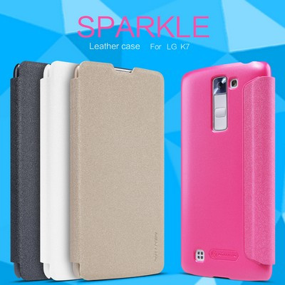 Полиуретановый чехол книга Nillkin Sparkle Leather Case Black для LG K7(X210DS) - фото 4 - id-p48809159