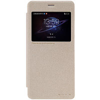 Полиуретановый чехол книга Nillkin Sparkle Leather Case Gold для Huawei Honor V8