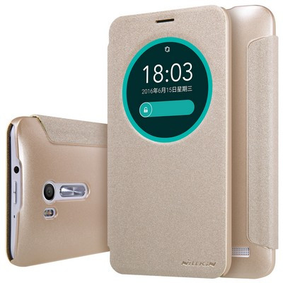 Полиуретановый чехол книга Nillkin Sparkle Leather Case Gold для Asus Zenfone Go TV (ZB551KL) - фото 3 - id-p48809184