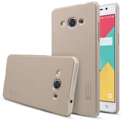 Пластиковый чехол с пленкой Nillkin Super Frosted Shield Gold для Samsung J3110 Galaxy J3 Pro - фото 3 - id-p48809287